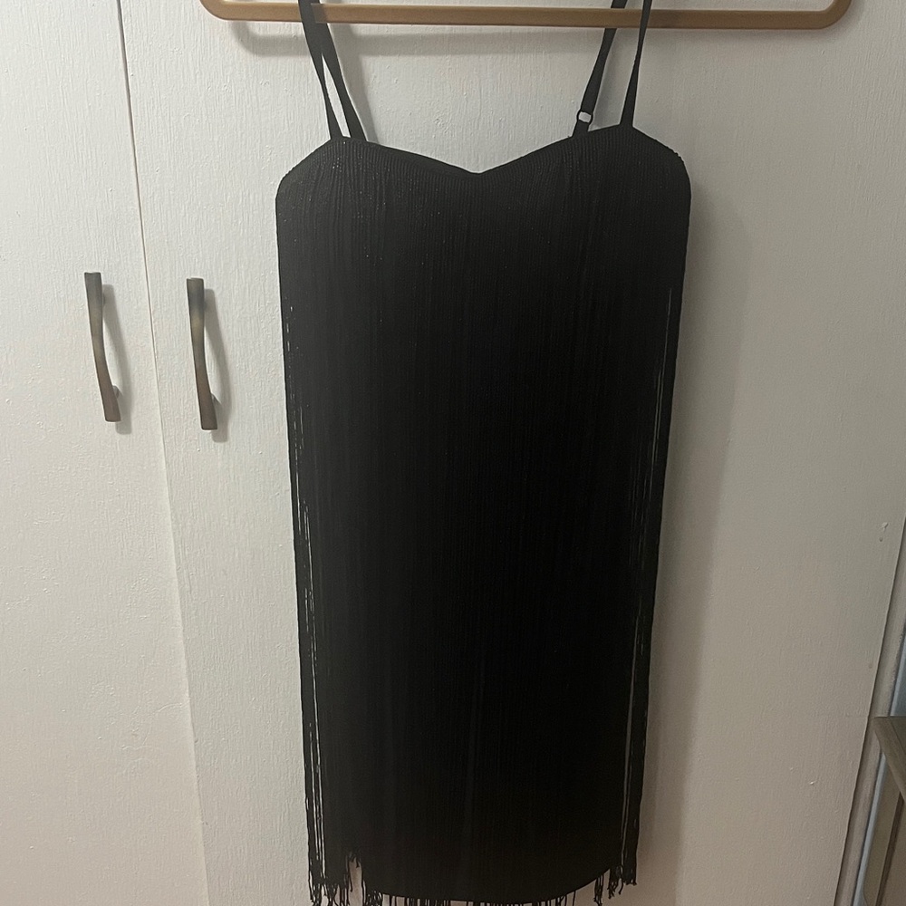 Forever 21 Black Fringe Mini Dress